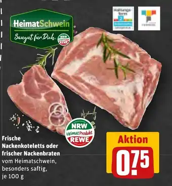 REWE Frische Nackenkoteletts oder frischer Nackenbraten Angebot