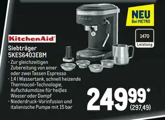 METRO Kitchenaid siebträger 5kes6403ebm Angebot