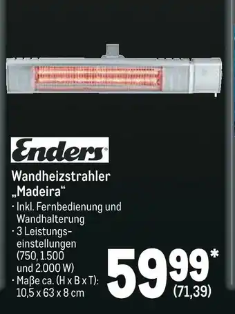 METRO Enders wandheizstrahler „madeira“ Angebot