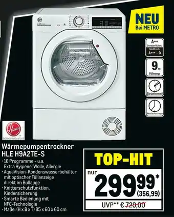 METRO Wärmepumpentrockner hle h9a2te-s Angebot