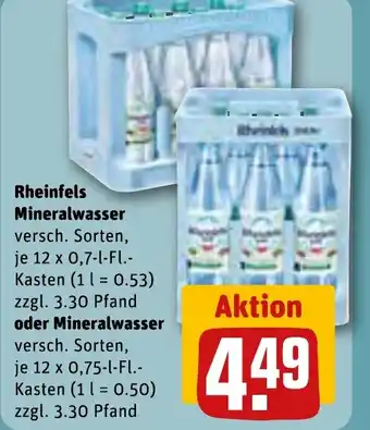 REWE Rheinfels Mineralwasser Angebot