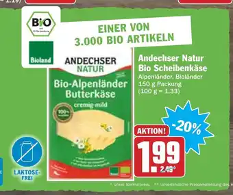 Hit Andechser Natur Bio Scheibenkäse 150g Angebot