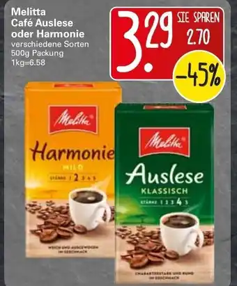 WEZ Melitta Cafe Auslese oder Harmonie 500g Angebot