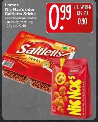 WEZ Lorenz Nic Nac's oder Saltletts Sticks 110-250g Angebot