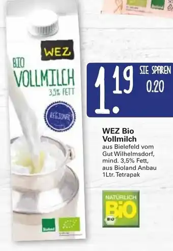 WEZ Bio Vollmilch Angebot