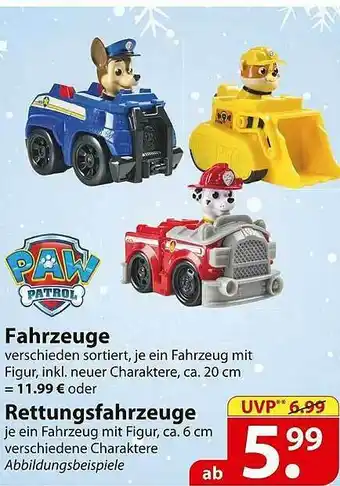 Famila Nord Ost Paw Patrol Fahrzeuge Oder Rettungsfahrzeuge Angebot