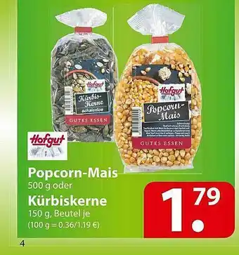 Famila Nord Ost Hofgut Popcorn-mais Oder Kürbiskerne Angebot