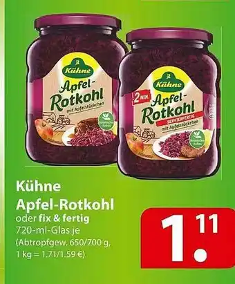 Famila Nord Ost Kühne Apfel-rotkohl Angebot