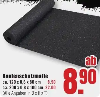 B1 Discount Baumarkt Bautenschutzmatte Angebot