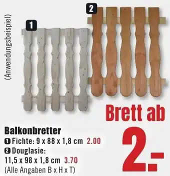 B1 Discount Baumarkt Balkonbretter Angebot