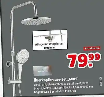 Hagebau überkopfbrause-set „mari” Angebot