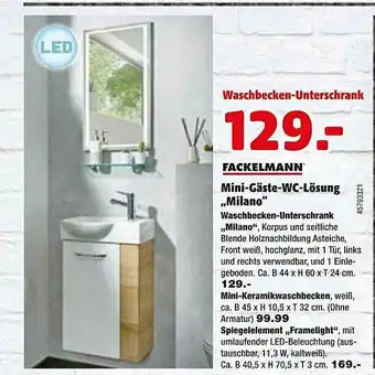 Hagebau Fackelmann Mini-gäste-wc-lösung „milano” Angebot