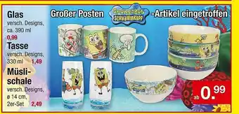 Zimmermann Glas, Tasse, Müslischale Angebot