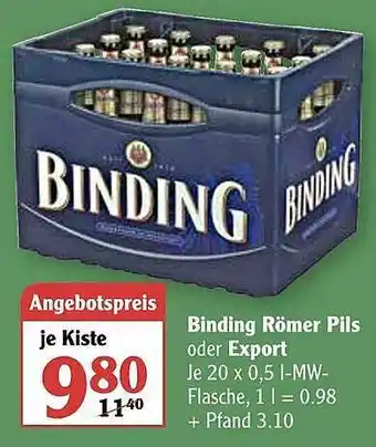 Globus Binding Römer Pils Oder Export Angebot