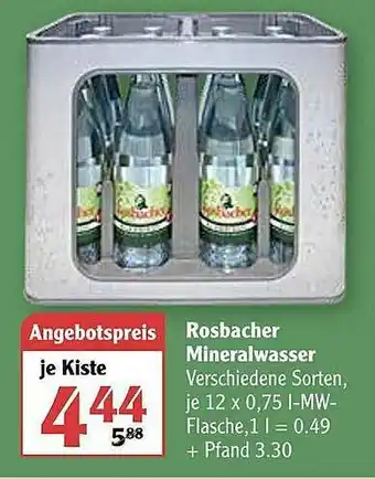 Globus Rosbacher Mineralwasser Angebot