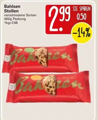 WEZ Bahlsen Stollen 400g Angebot