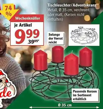 Globus Tischleuchter Oder Adventskranz Angebot