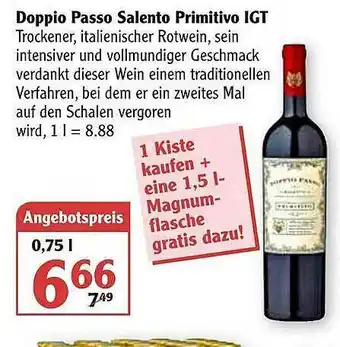 Globus Doppio Passo Salento Primitivo Igt Angebot