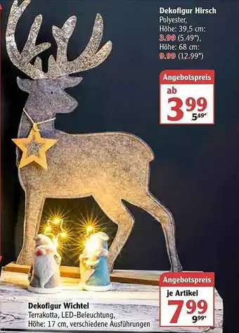 Globus Dekofigur Hirsch Oder Wichtel Angebot