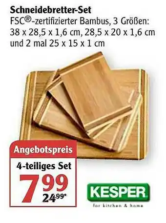 Globus Schneidebretter-set Kesper Angebot