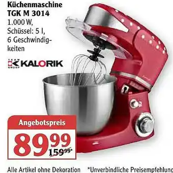 Globus Küchenmaschine Tgk M 3014 Kalorik Angebot