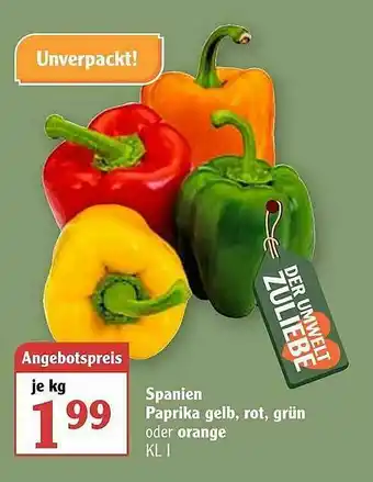 Globus Paprika Gelb, Rot, Grün Angebot