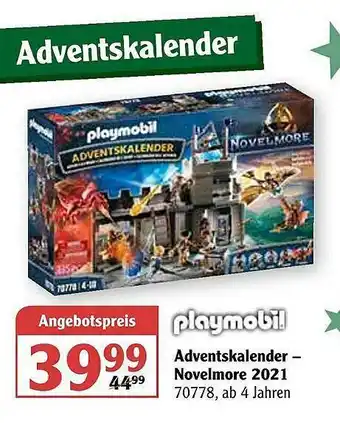 Globus Playmobil Adventskalender - Novelmore 2021 Angebot