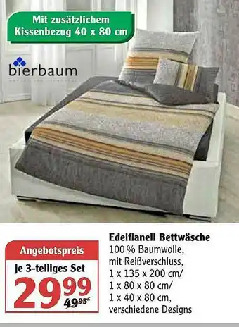 Globus Bierbaum Edelflanell Bettwäsche Angebot