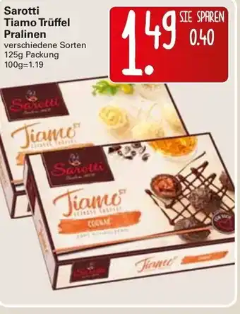 WEZ Sarotti Tiamo Truffel Pralinen 125g Angebot