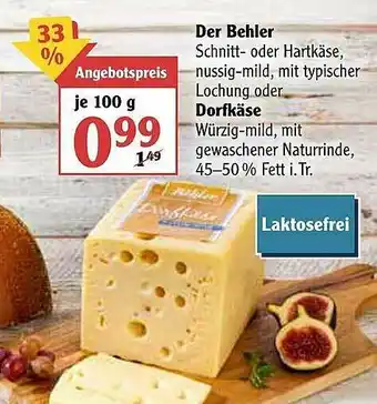 Globus Der Behler Dorfkäse Angebot