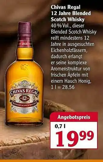 Globus Chivas Regal 12 Jahre Blended Scotch Whisky Angebot