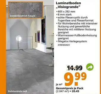 Globus Baumarkt Laminatboden „visiogrande“ Angebot