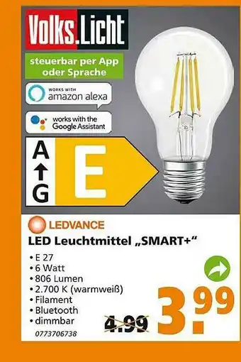 Globus Baumarkt Ledvance Led Leuchtmittel Smart+ Angebot