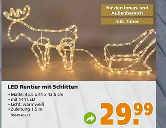 Globus Baumarkt Led Rentier Mit Schlitten Angebot