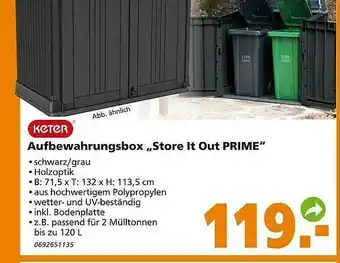 Globus Baumarkt Keter Aufbewahrungsbox „store It Prime“ Angebot