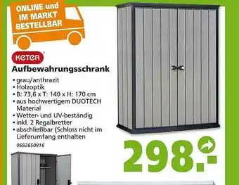 Globus Baumarkt Keter Aufbewahrungsschrank Angebot