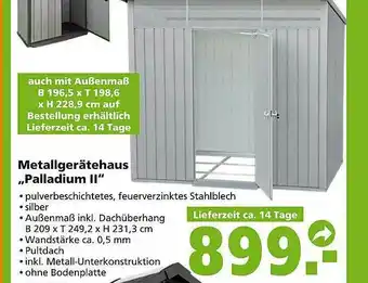 Globus Baumarkt Metallgerätehaus „palladium II“ Angebot