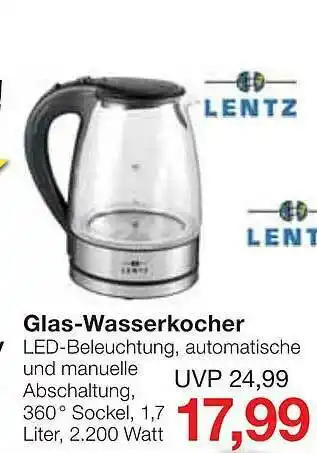 Jawoll Lentz Glas-wasserkocher Angebot