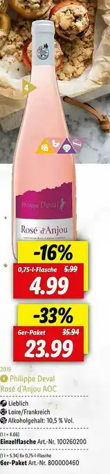 Lidl Philippe Deval Rosé D'anjou Aoc Angebot