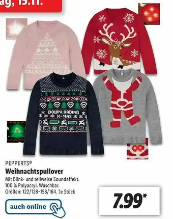 Lidl Pepperts Weihnachtspullover Angebot