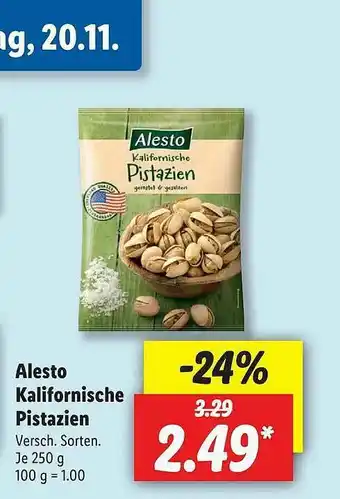 Lidl Alesto Kaliforische Pistazien Angebot