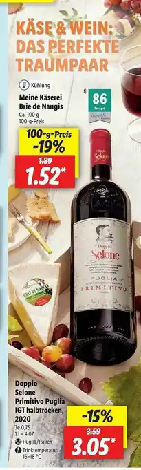 Lidl Doppio Selone Primitivo Puglia Igt Halbtrocken, 2020 Angebot