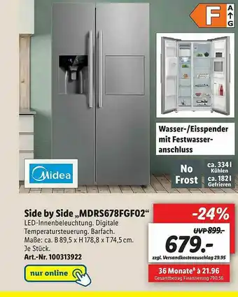 Lidl Midea Side-by-side Mdrs678fgf02 Angebot