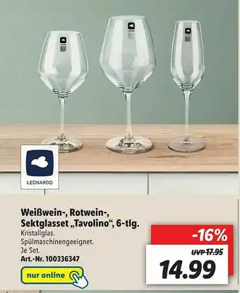 Lidl Weißwein-, Rotwein-, Sektglasset „travolino” Leonardo Angebot