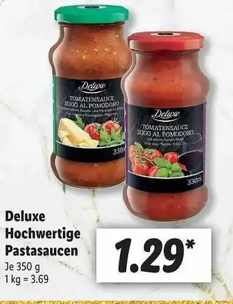 Lidl Deluxe Hochwertige Pastasaucen Angebot