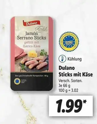 Lidl Dulano Sticks Mit Käse Angebot