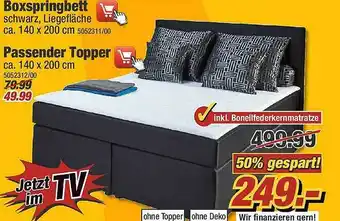 Poco Boxspringbett, Passender Topper Angebot