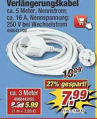 Poco Verlängerungskbel Angebot