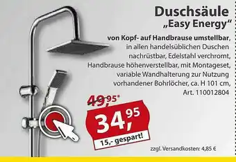 Sonderpreis Baumarkt Duschsäule „easy Energy“ Angebot