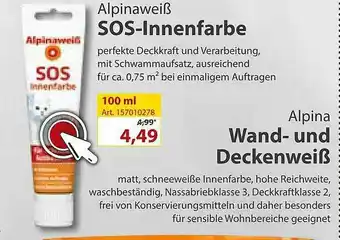 Sonderpreis Baumarkt Alpinaweiß Sos-innenfarbe Oder Alpina Wand- Und Deckenweiß Angebot